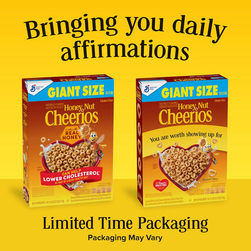 27.2 oz Honey Nut Cheerios, Heart Healthy Gluten Free Breakfast Cereal with Whole Grain Oats, Giant Size