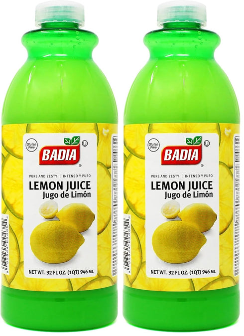 Badia Lemon Juice, 32 fl oz Natural Citrus Flavor for Cooking, Baking,
