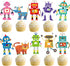 iPartyFun 36Pcs Robot Cupcake Toppers Picks Robot Cake Decorations for Robot Birthday Party
