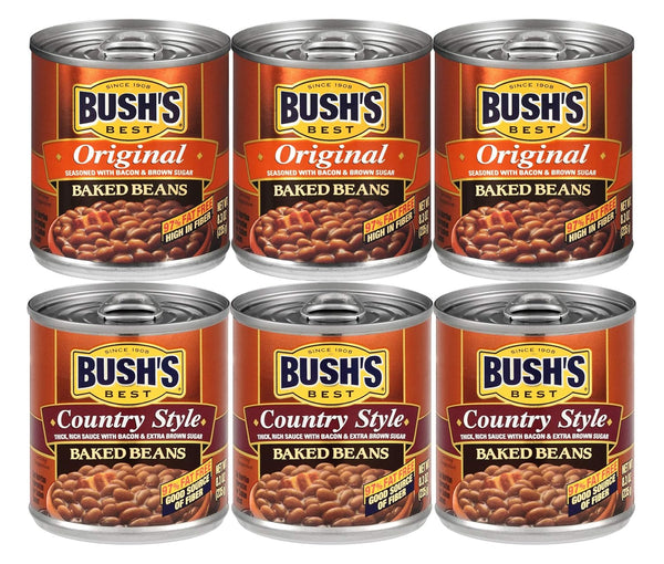 Bush's Best 3 Original Baked Beans, 3 Country Style Baked Beans, 8.3