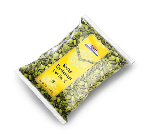 Rani Green Cardamom Pods Spice (Hari Elachi), 3.5oz (100g) - All Natural, Vegan, Gluten Friendly