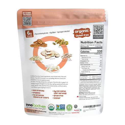 2 Pack, 22 oz InnoFoods Grain Free Granola, Keto & Low Carb, Each