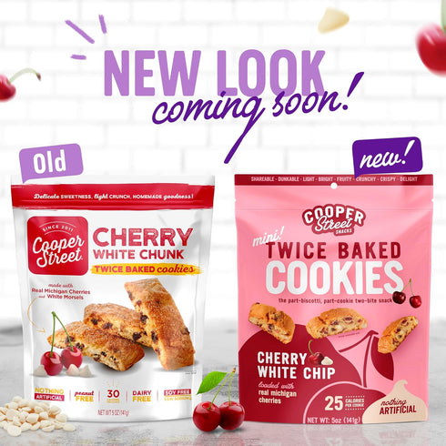 5oz 4 Pack Cooper Street Italian Biscotti Cookies - Twice Baked Biscotti Style Cookie Biscuits in Delicious Cherry