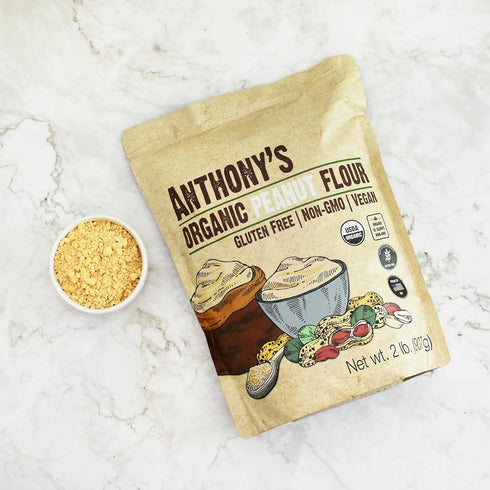 2 lb, 12% Anthony's Organic Peanut Flour, Defatted, Light Roast Fat, Verified Gluten Free