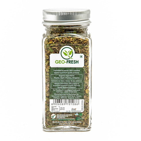0.53 oz (15g), 100% Geo-Fresh Organic Italian Seasoning, Non-GMO, Kosher, Organic Herbs, Basil, Oregano, Parsley
