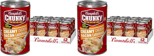 Campbells Chunky Soup, Creamy Chicken Bacon Carbonara Soup, 18.8 oz Can (Case