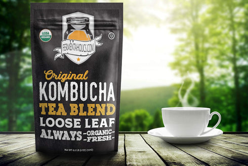 Fermentaholics USDA Certified Organic Kombucha Tea Blend, 8 oz, Makes 22 Gallons, Kosher Certified, Loose Leaf