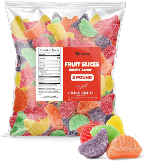 Bulk Fruit Slices Jelly Candy, Assorted Soft & Chewy Sugar-Coated Gummi Candy