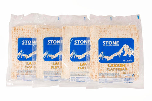 Breadmasters ARA-Z Stone Lavash Flat Bread 4 Packs of 6 (24 Total) No Cholesterol,