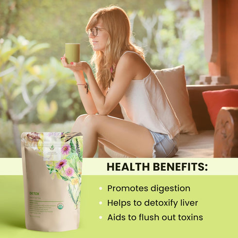 4 oz (1 Pack) Organic Dandelion Root Detox Loose Leaf Tea, Herbal, Caffeine-Free, KSA Kosher, Ayurvedic