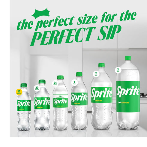 16.9 oz, 6 Pack Sprite Lemon-Lime Caffeine Free Soda Soft Drink Bottles, fl