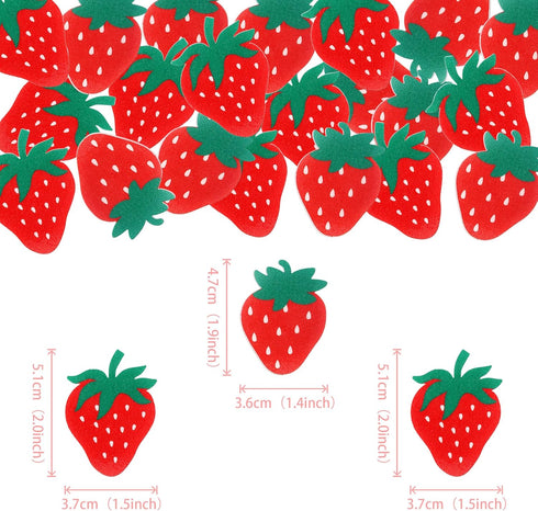 60 PCS Edible Strawberry Cupcake Toppers Wafer Paper Sweet Berry Cupcake Picks Edible Strawberry Cupcake Decorations