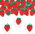 60 PCS Edible Strawberry Cupcake Toppers Wafer Paper Sweet Berry Cupcake Picks Edible Strawberry Cupcake Decorations