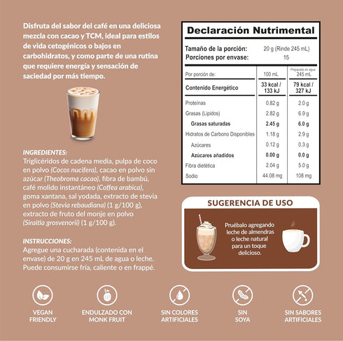 300g, 15 The Mix Superfoods Keto Moka, Cocoa & Coffee Powder, Servings, Vegan, Sugar Free