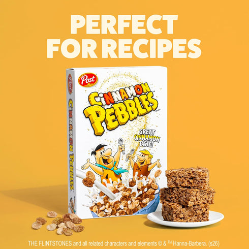 11 oz Post Cinnamon PEBBLES Breakfast Cereal for Kids, Gluten Free, Made with Sweetened Puffed Rice