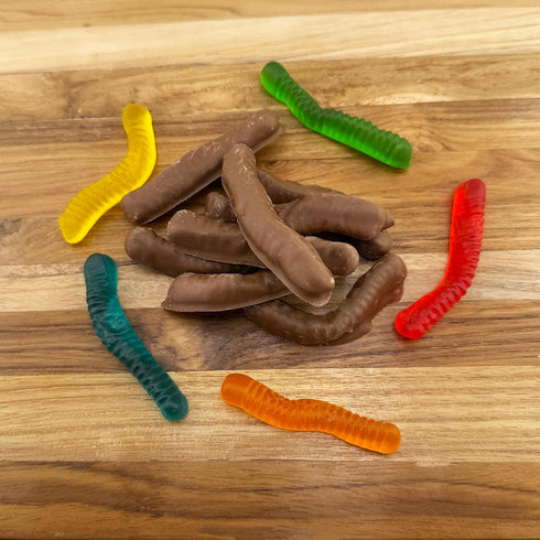 Gummy (1 (Pack 1), FirstChoiceCandy Chocolate Covered Worms Pound of Milk Chocolate)