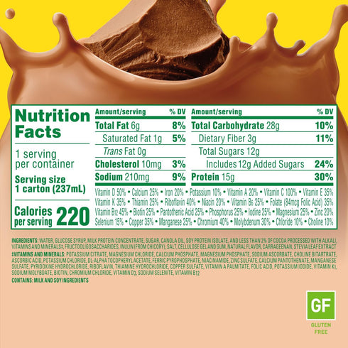 8 OZ (Pack 24) Carnation Breakfast Essentials High Protein with Fiber Ready-to-Drink, FL Carton, Rich Milk Chocolate