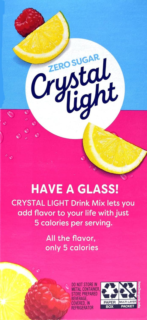 12-Quart 1.8-Ounce (Pack 10) Crystal Light Raspberry Lemonade Drink Mix, Canister