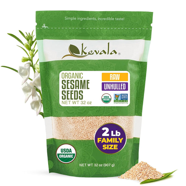 Kevala Raw Sesame Seeds Unhulled - Crunchy Seasoning with a Nutty Flavor