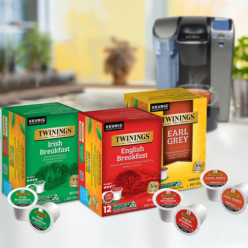 3-Pack 12 Count Twinings Black Tea K-Cup Pods for Keurig, Variety Earl Grey, English Breakfast, and Irish Breakfast Tea