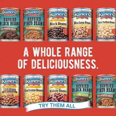 12 Pack 15.5 oz Kuners No Salt Added Canned Pinto Beans, Plant Protein and Fiber, Gluten Free, Vegan, Fat Free, of Cans