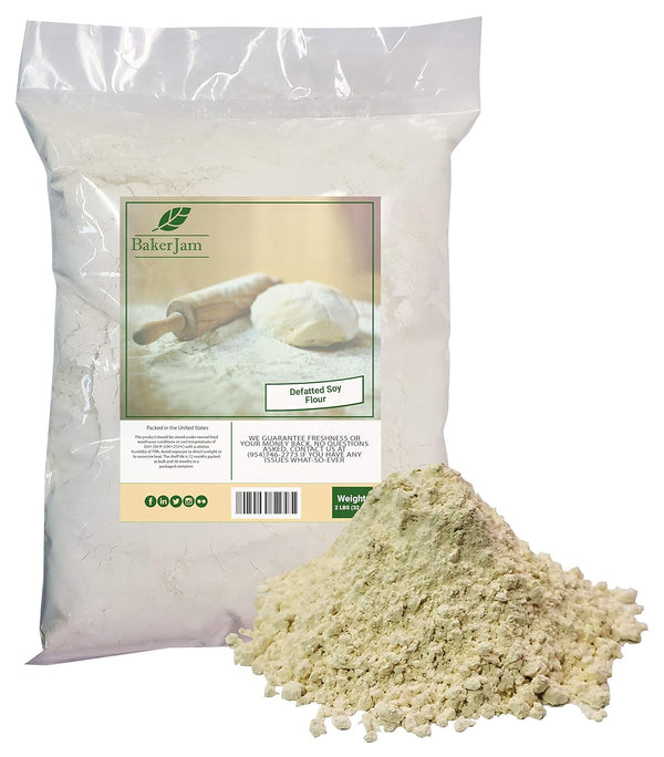 Generic DEFATTED Soy Flour 2 Pounds Bulk Bag-Made in USA