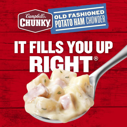 18.8 Oz Campbells Chunky Soup, Old Fashioned Potato Ham Chowder, Can