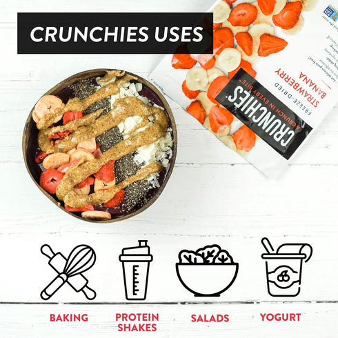 100% Pack 1 (Pack 1)) Crunchies Freeze-Dried Fruits, All Natural Crispy Fruit, Non GMO and Kosher, Single Resealable