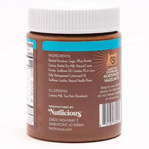 (13 oz), 4 NUTLICIOUS Hazelnut Cocoa Spread Spreadable Roasted Hazelnuts with Cocoa, Made in the USA, No Palm Oil, gm