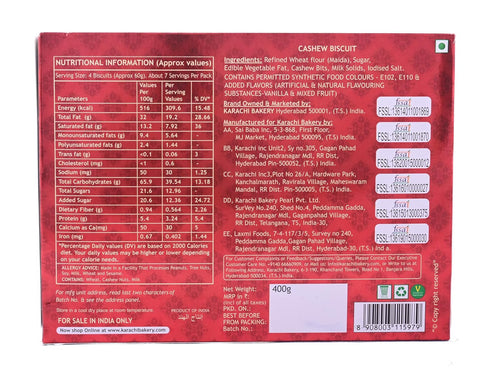 Karachi Bakery 400G Cashew Biscuits