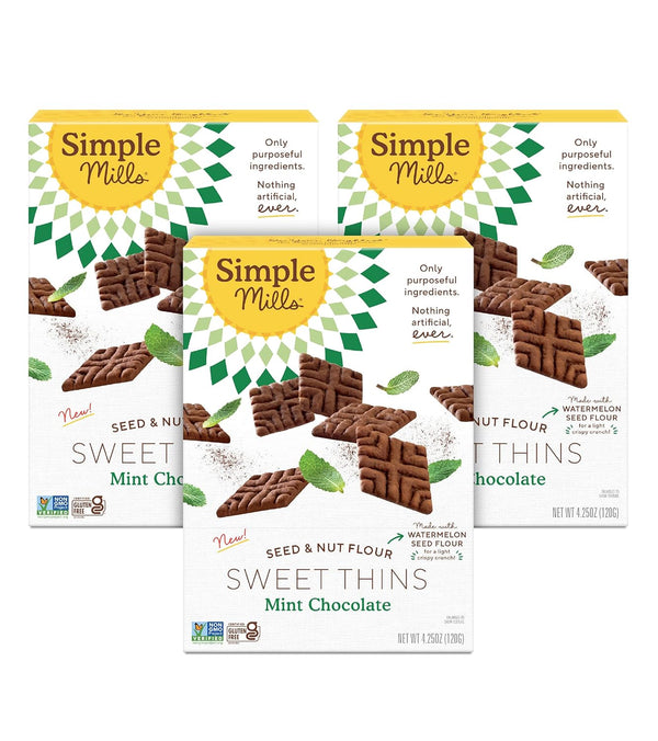 Simple Mills Mint Chocolate Seed and Nut Flour Sweet Thins, Paleo Friendly