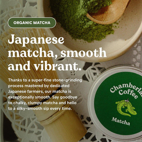 (30g 1.06 oz) Chamberlain Coffee Ceremonial Matcha Green Tea Powder - First Harvest - Japanese Green Tea + Original