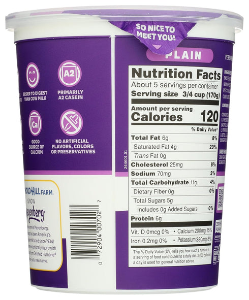 32 Meyenberg Goat Dairy, Yogurt Goat Plain, Ounce