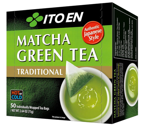 50 Count Ito En Traditional Matcha Green Tea Zero Calories, Caffeinated