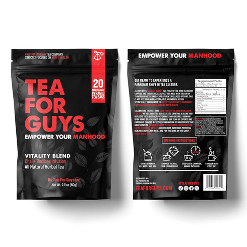 Tea For Guys Inc. 20 Tea For Guys: Vitality Blend Natural Support for Testosterone, Libido, Male Fertility and overall