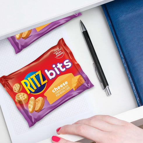 40 Packs (4 RITZ Bits Cheese Sandwich Crackers, Bulk Lunch Snacks, Snack Boxes)