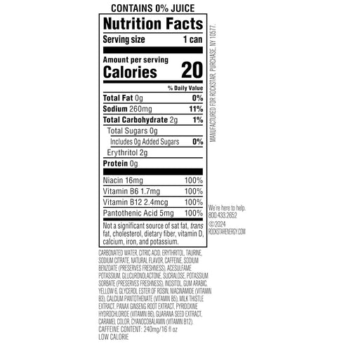 0 16oz (12 Pack) (Packaging Rockstar Pure Zero Energy Drink, Orange, Sugar, with Caffeine and Taurine, Cans May Vary)