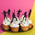 Ephlyn 24Pcs Dancing Cupcake Toppers Glitter Dancing Hip Hop Theme Cake Toppers Birthday Cake Decoration for Wedding