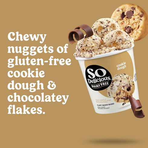 SO DELICIOUS Frozen 1 Dairy Free Coconutmilk Dessert, Cookie Dough, Vegan, Non-GMO Project Verified, Pint
