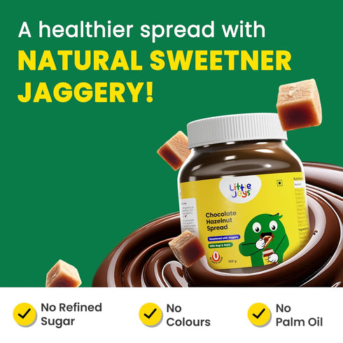 Little Joys 10.58 Oz Chocolate Spread | No Refined Sugar, No Palm Oil, No Preservatives | Sweetened with Jaggery | Rich