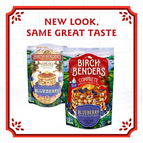 14 Oz (Pack 3) Blueberry Pancake & Waffle Mix By Birch Benders, Made With Real Blueberries, Just Add Water, Non-Gmo