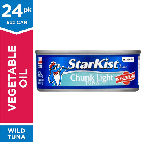 5 (Pack 12) StarKist Chunk Light Tuna in Oil - Ounce