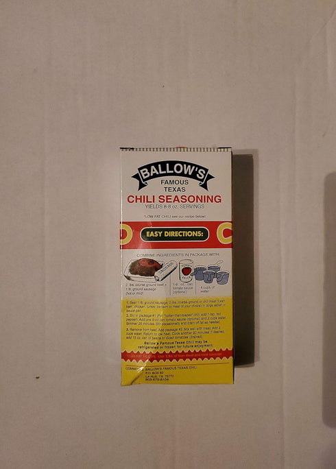 Ballow's Famous Texas Chili Seasoning 1pk