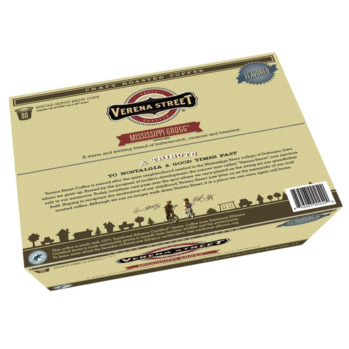 (80 Count) Verena Street Single Cup Pods Flavored Coffee, Mississippi Grogg, Rainforest Alliance Certified Arabica