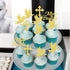 24 Pack Spanish Mi Bautizo Cupcake Toppers, Glitter Cross Angel Dove Picks for Religious Baby Shower Birthday Party