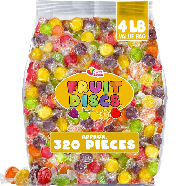 A Great Surprise Assorted Fruit Discs - 4 Pound Bag - Bulk