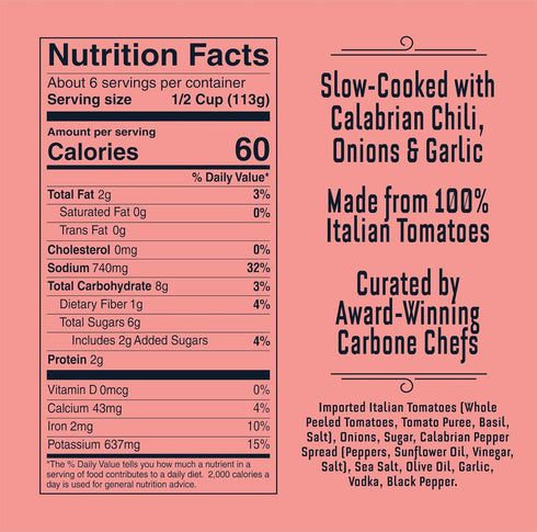 Carbone Spicy Vodka Pasta Sauce, 24 Fl Oz (Pack of 2), Vegetarian, Gluten Free