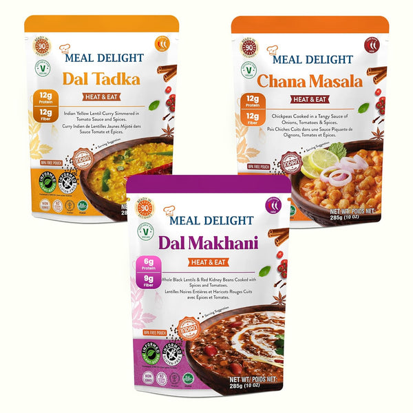 Meal Delight Dal Makhani, Dal Tadka & Chana Masala, Ready to Eat