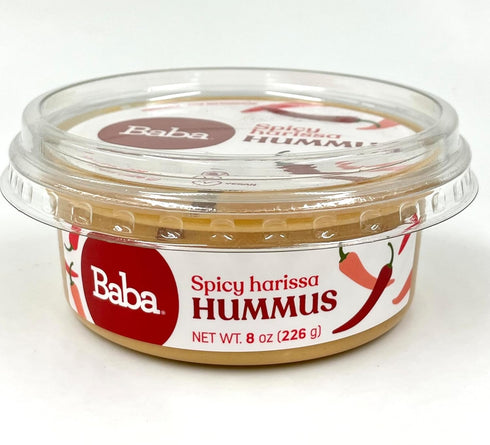 Hummus (8 oz, 6 Pack) 6 Baba Small Batch Organic - Zero Preservatives, USDA Organic, Gluten Free, Vegan, Non-GMO