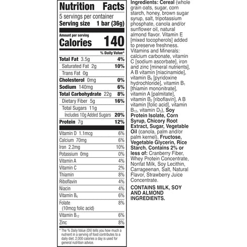 5 6.35 oz Cheerios Protein Chewy Bars, Snack Bars, Mixed Berry, Ct